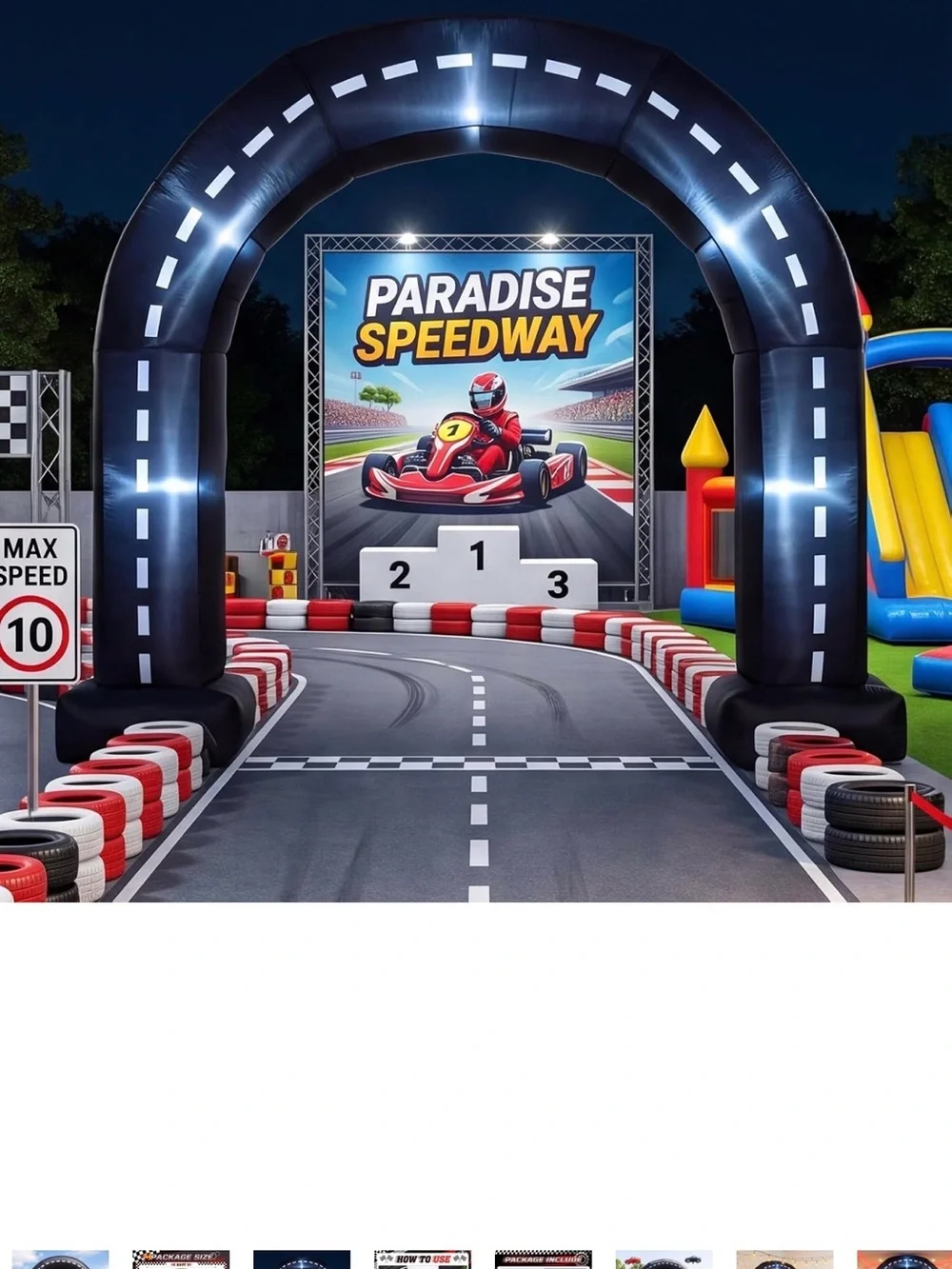 Inflatable Race Track Archway - Black
